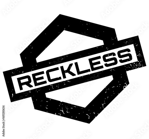 Reckless rubber stamp. Grunge design with dust scratches. Effects can be easily removed for a clean, crisp look. Color is easily changed.