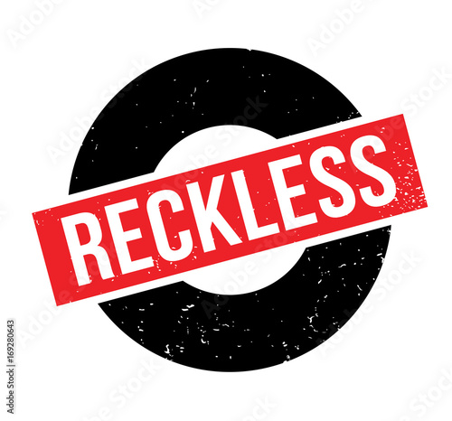 Reckless rubber stamp. Grunge design with dust scratches. Effects can be easily removed for a clean, crisp look. Color is easily changed.