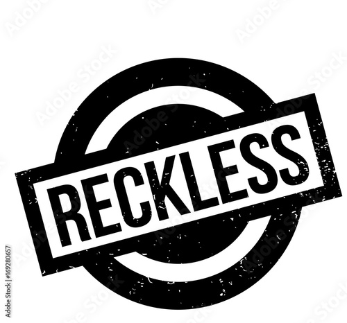 Reckless rubber stamp. Grunge design with dust scratches. Effects can be easily removed for a clean, crisp look. Color is easily changed.
