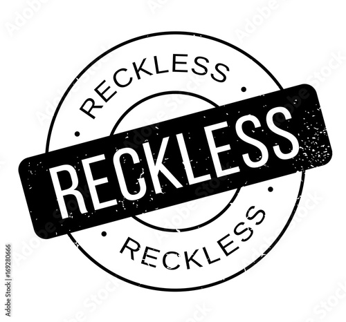 Reckless rubber stamp. Grunge design with dust scratches. Effects can be easily removed for a clean, crisp look. Color is easily changed.