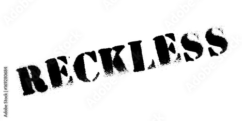 Reckless rubber stamp. Grunge design with dust scratches. Effects can be easily removed for a clean, crisp look. Color is easily changed.