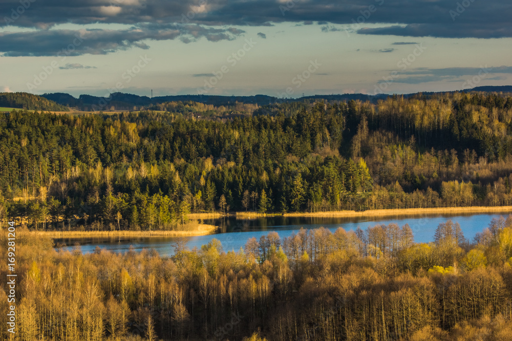 Spring view on the Jaczno lake in Suwalski landscape park, Podlasie, Poland