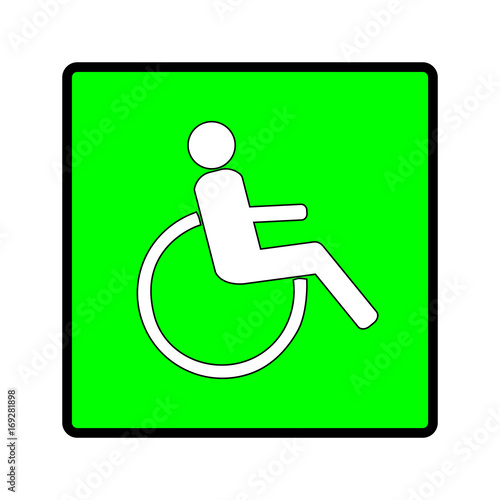 Disabled sign in green square