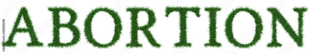 Abortion - 3D rendering fresh Grass letters isolated on whhite background. Abortion - 3D rendering fresh Grass letters isolated on whhite background.