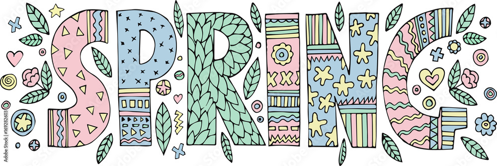 colorful Spring lettering