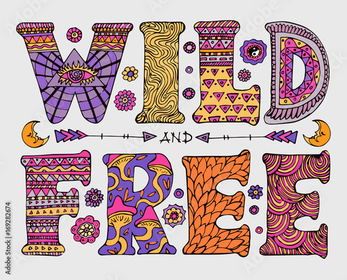 Wild and Free lettering