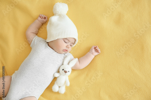 Cute little baby sleeping o...