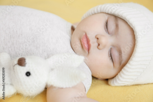 Cute little baby sleeping o...