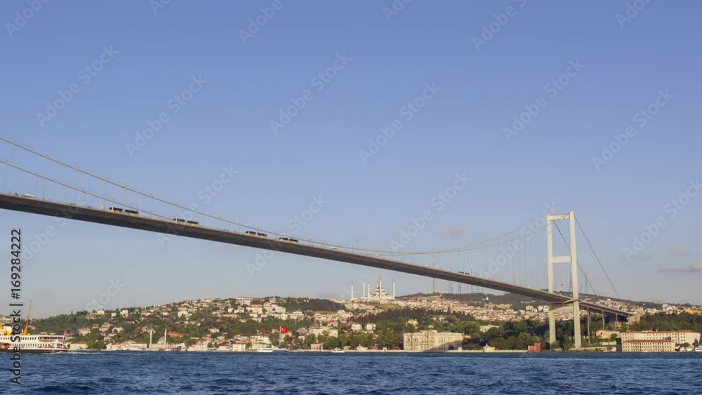 Time lapse video of Bosphorus Bridge and Anatolian Coastline, Istanbul, Turkey. Time lapse video of Bosphorus Bridge and Anatolian Coastline, Istanbul, Turkey.
