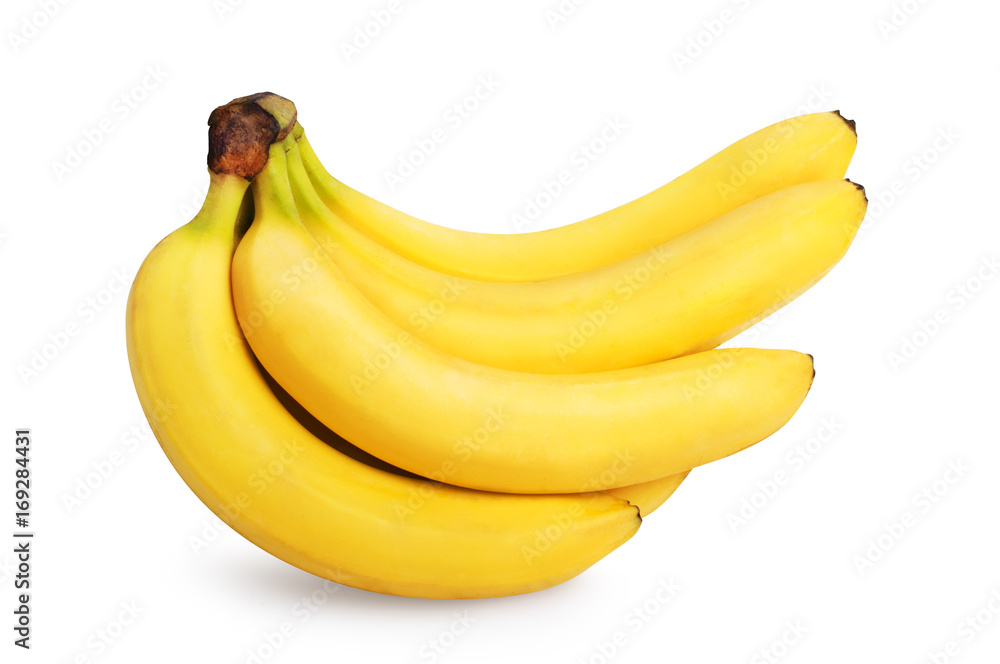 Banana isolated. Tasty ripe bananas bunch isolated on white background Banana isolated. Tasty ripe bananas bunch isolated on white background