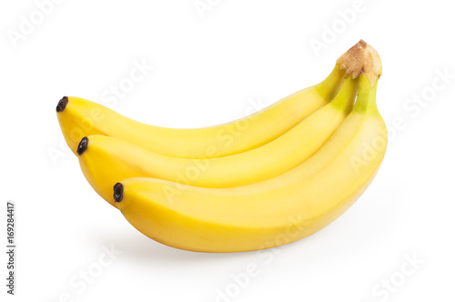 Tasty ripe bananas bunch isolated on white background