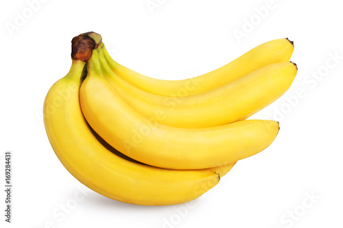 Banana isolated. Tasty ripe bananas bunch isolated on white background