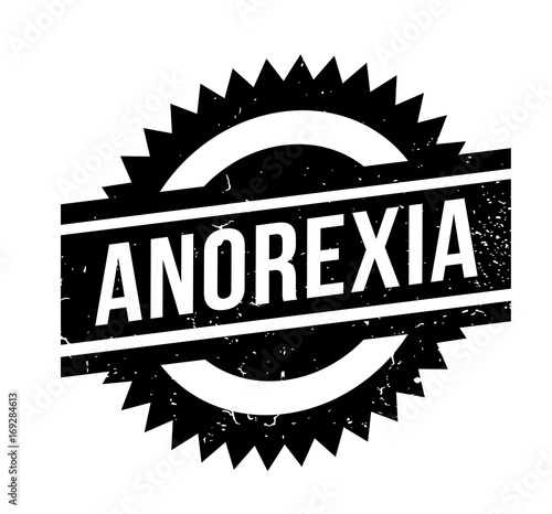 Anorexia rubber stamp. Grunge design with dust scratches. Effects can be easily removed for a clean, crisp look. Color is easily changed.