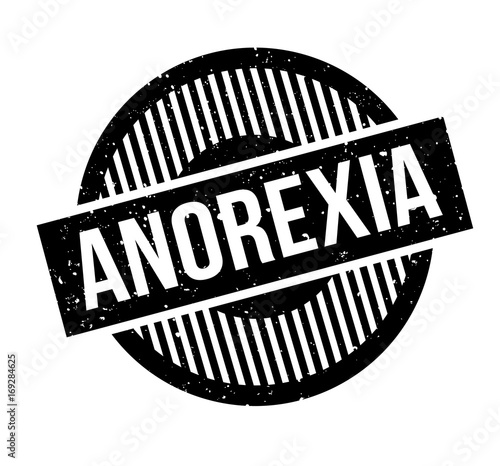 Anorexia rubber stamp. Grunge design with dust scratches. Effects can be easily removed for a clean, crisp look. Color is easily changed.