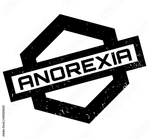 Anorexia rubber stamp. Grunge design with dust scratches. Effects can be easily removed for a clean, crisp look. Color is easily changed.