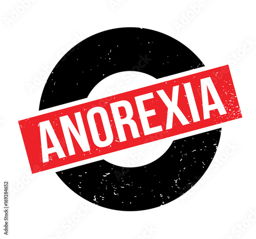 Anorexia rubber stamp. Grunge design with dust scratches. Effects can be easily removed for a clean, crisp look. Color is easily changed.
