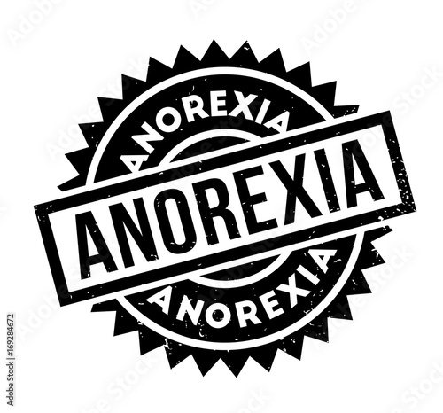 Anorexia rubber stamp. Grunge design with dust scratches. Effects can be easily removed for a clean, crisp look. Color is easily changed.