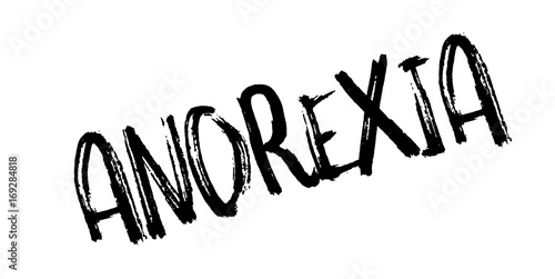 Anorexia rubber stamp. Grunge design with dust scratches. Effects can be easily removed for a clean, crisp look. Color is easily changed.