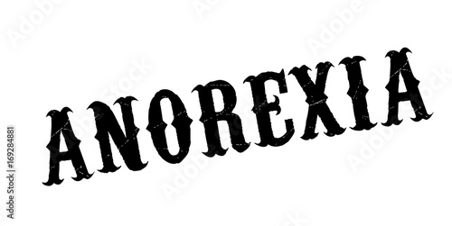 Anorexia rubber stamp. Grunge design with dust scratches. Effects can be easily removed for a clean, crisp look. Color is easily changed.