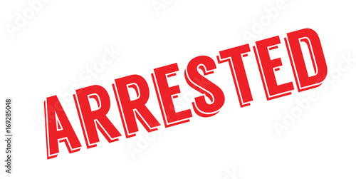 Arrested rubber stamp. Grunge design with dust scratches. Effects can be easily removed for a clean, crisp look. Color is easily changed.