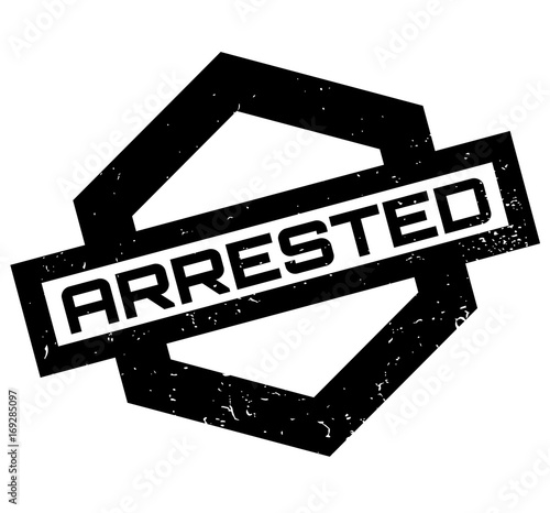 Arrested rubber stamp. Grunge design with dust scratches. Effects can be easily removed for a clean, crisp look. Color is easily changed.
