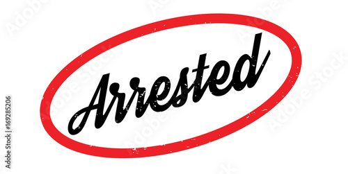 Arrested rubber stamp. Grunge design with dust scratches. Effects can be easily removed for a clean, crisp look. Color is easily changed.