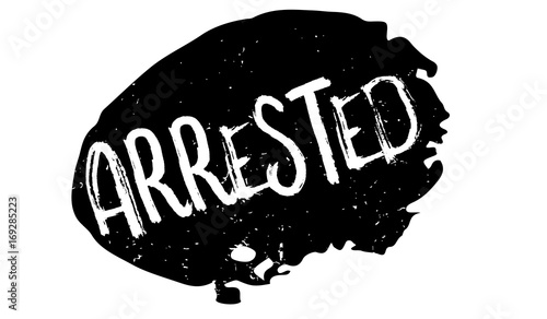 Arrested rubber stamp. Grunge design with dust scratches. Effects can be easily removed for a clean, crisp look. Color is easily changed.