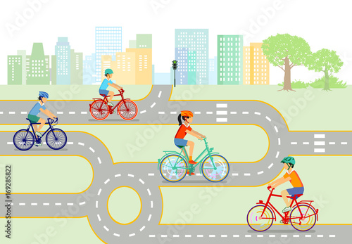 Kinder Verkehrserziehung mit Fahrrad