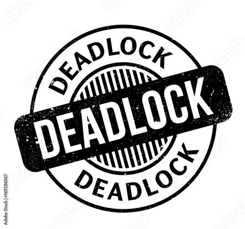Deadlock rubber stamp. Grunge design with dust scratches. Effects can be easily removed for a clean, crisp look. Color is easily changed.