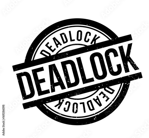 Deadlock rubber stamp. Grunge design with dust scratches. Effects can be easily removed for a clean, crisp look. Color is easily changed.