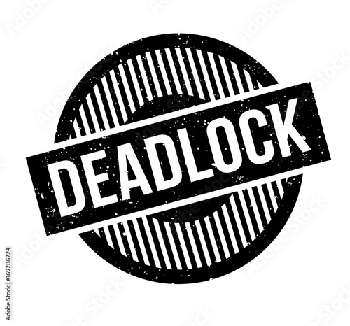 Deadlock rubber stamp. Grunge design with dust scratches. Effects can be easily removed for a clean, crisp look. Color is easily changed.