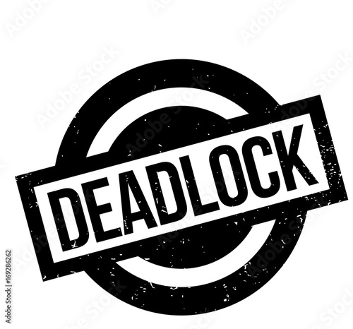 Deadlock rubber stamp. Grunge design with dust scratches. Effects can be easily removed for a clean, crisp look. Color is easily changed.