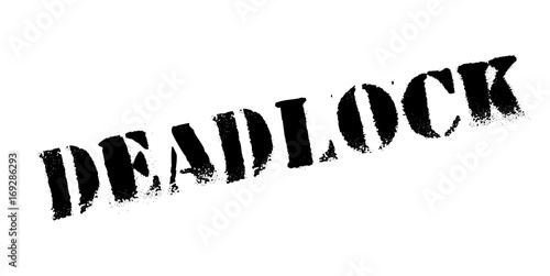 Deadlock rubber stamp. Grunge design with dust scratches. Effects can be easily removed for a clean, crisp look. Color is easily changed.