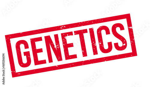 Genetics rubber stamp. Grunge design with dust scratches. Effects can be easily removed for a clean, crisp look. Color is easily changed.
