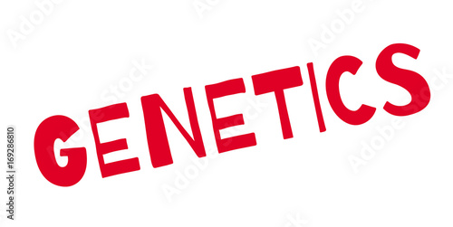 Genetics rubber stamp. Grunge design with dust scratches. Effects can be easily removed for a clean, crisp look. Color is easily changed.
