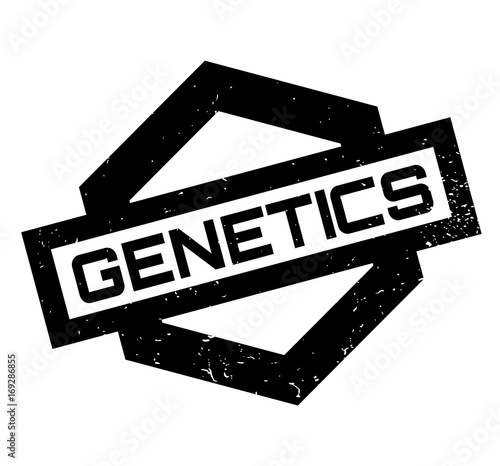 Genetics rubber stamp. Grunge design with dust scratches. Effects can be easily removed for a clean, crisp look. Color is easily changed.