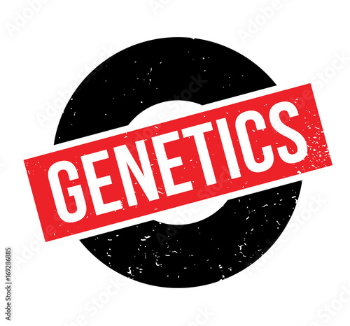 Genetics rubber stamp. Grunge design with dust scratches. Effects can be easily removed for a clean, crisp look. Color is easily changed.