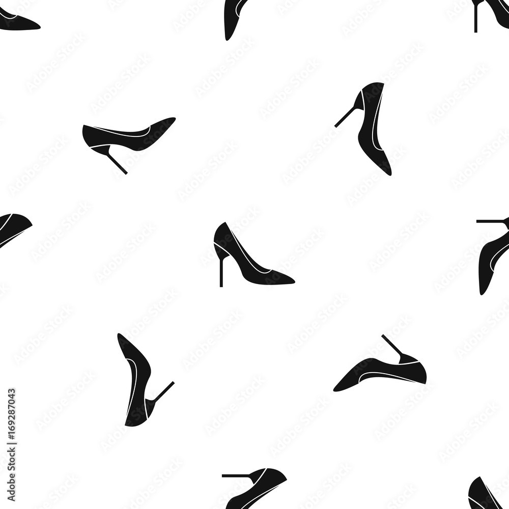 Bride shoes pattern seamless black