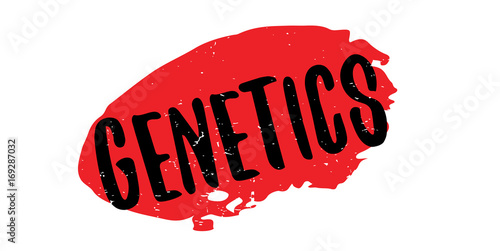 Genetics rubber stamp. Grunge design with dust scratches. Effects can be easily removed for a clean, crisp look. Color is easily changed.