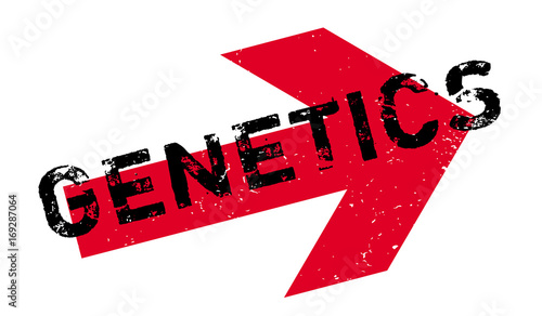 Genetics rubber stamp. Grunge design with dust scratches. Effects can be easily removed for a clean, crisp look. Color is easily changed.