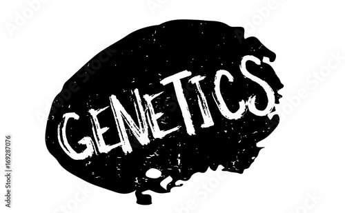 Genetics rubber stamp. Grunge design with dust scratches. Effects can be easily removed for a clean, crisp look. Color is easily changed.