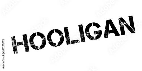 Hooligan rubber stamp. Grunge design with dust scratches. Effects can be easily removed for a clean, crisp look. Color is easily changed.