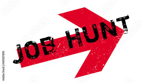 Job Hunt rubber stamp. Grunge design with dust scratches. Effects can be easily removed for a clean, crisp look. Color is easily changed.