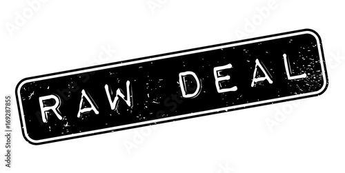 Raw Deal rubber stamp. Grunge design with dust scratches. Effects can be easily removed for a clean, crisp look. Color is easily changed.