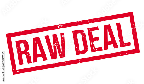 Raw Deal rubber stamp. Grunge design with dust scratches. Effects can be easily removed for a clean, crisp look. Color is easily changed.