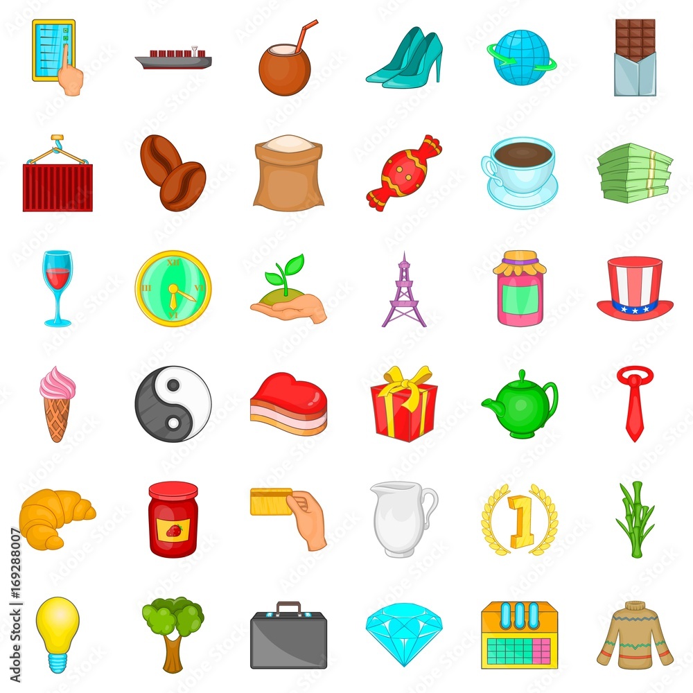 Kettle icons set, cartoon style Kettle icons set, cartoon style