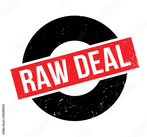 Raw Deal rubber stamp. Grunge design with dust scratches. Effects can be easily removed for a clean, crisp look. Color is easily changed.