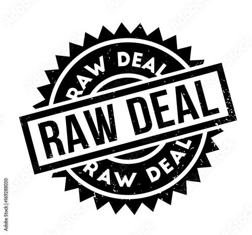 Raw Deal rubber stamp. Grunge design with dust scratches. Effects can be easily removed for a clean, crisp look. Color is easily changed.