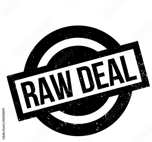 Raw Deal rubber stamp. Grunge design with dust scratches. Effects can be easily removed for a clean, crisp look. Color is easily changed.