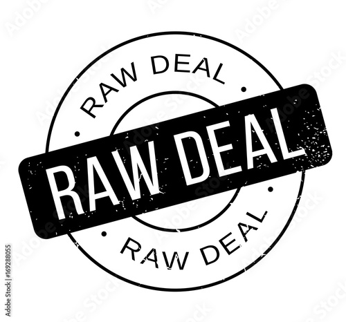 Raw Deal rubber stamp. Grunge design with dust scratches. Effects can be easily removed for a clean, crisp look. Color is easily changed.